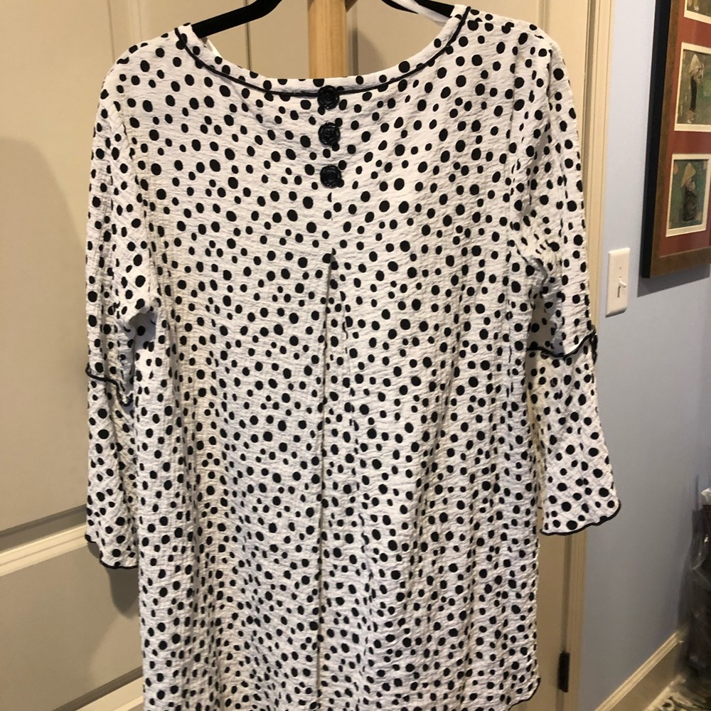 Alia Black and White Polka Dot Blouse